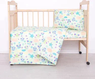 Постельное бельё Galtex «Совушки» фисташка, 147х112, 100х150, 40х60см -1 шт