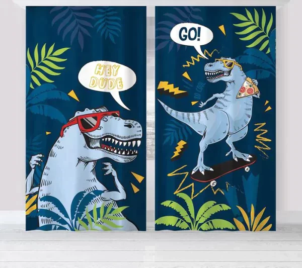 Комплект штор "Этель" T-rex 145*260 см-2 шт, 100% п/э, 140 г/м2