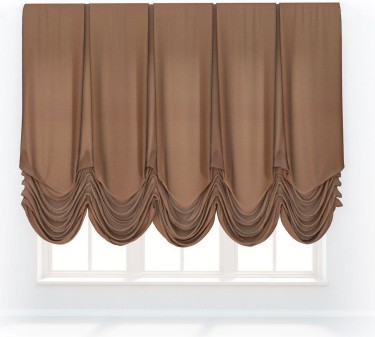 Австрийская штора «Кортин», ткань вельвет песочный