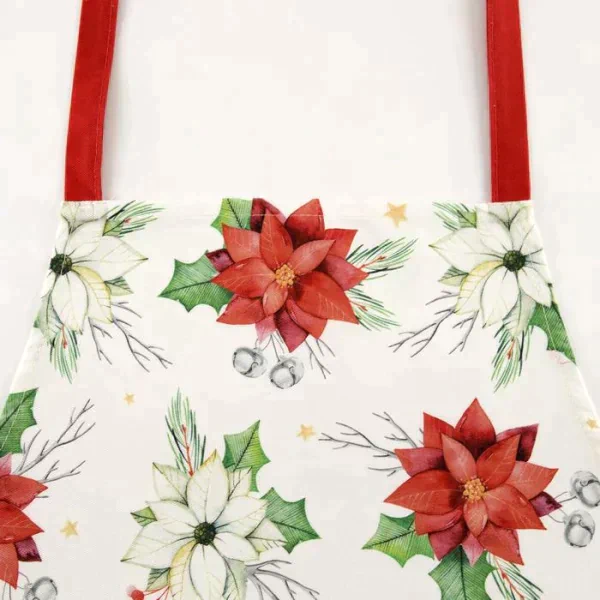 Фартук "Этель" Christmas red flowers 60х70см, 100% хл, саржа 190 гр/м2