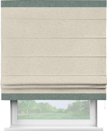 Римская штора «Кортин» с кантом Горизонт, для проема, ткань стиф димаут молочный