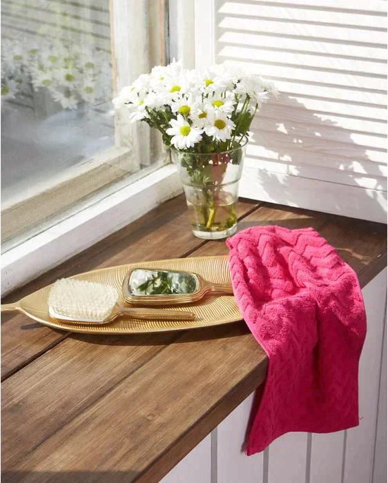 Полотенце махровое LoveLife Zig-Zag 50*90 см, цв. ярко-розовый,100% хл, 360 гр/м2