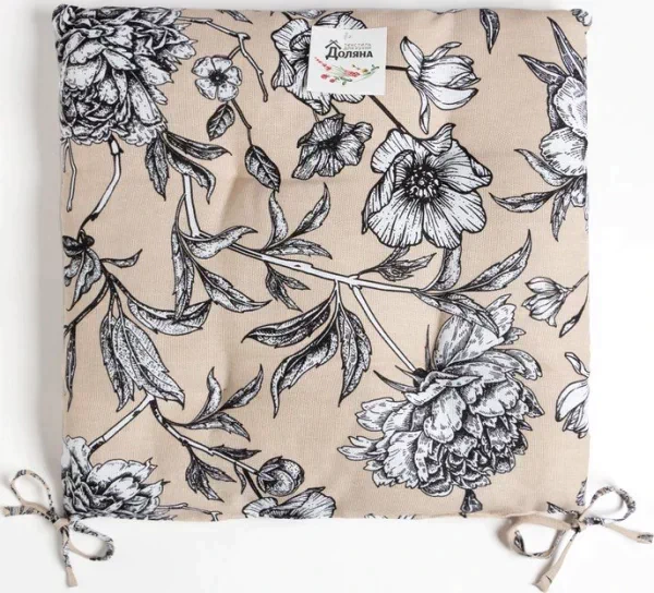 Сидушка на стул "Доляна" Blooming garden 42х42х7см, 100% хлопок, 164 г/м2