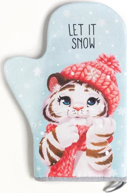 Варежка-прихватка «Новый год: Winter fun» 20х28см,саржа, 100% х/л, ватин 250г/м2