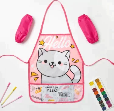 Фартук с нарукавниками детский Этель "Hello cat", 49 х 39 см