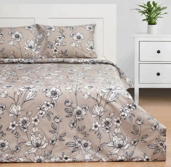 Постельное бельё Этель 2 сп Magnolia, пододеяльник 175х215 см, наволочки 50х70 см 2 шт, 100% хл,перк