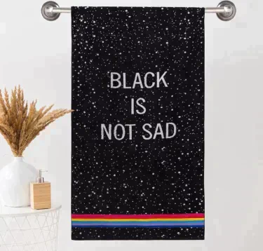 Полотенце махровое Этель ЧБ «Black is not sad», пестроткань, 70х130 см