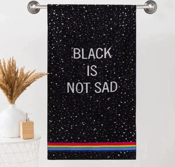 Полотенце махровое Этель ЧБ «Black is not sad», пестроткань, 70х130 см