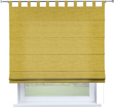 Римская штора на петлях «Кортин», ткань лён светло-салатовый