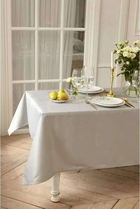 Скатерть Этель Cozy 150*220 +/-3см, цв.серый, пл. 192 г/м2, хл с ВГМО