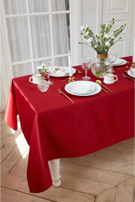 Скатерть "Этель" Elegance 150*220 +/-3см, цв.бордовый, пл. 192 г/м2, хл с ВГМО
