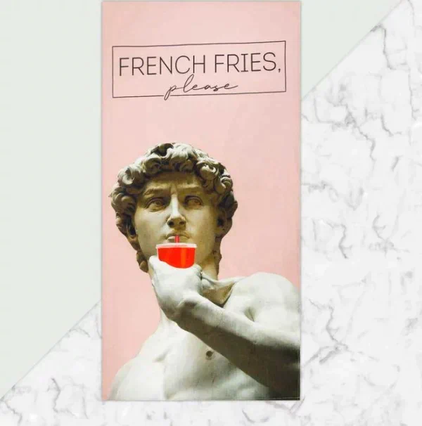 Полотенце "French fries" 70х146 см, 100% хлопок  160гр/м2