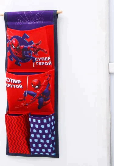 Кармашки вертикальные настенные "Супер герой", Человек - паук