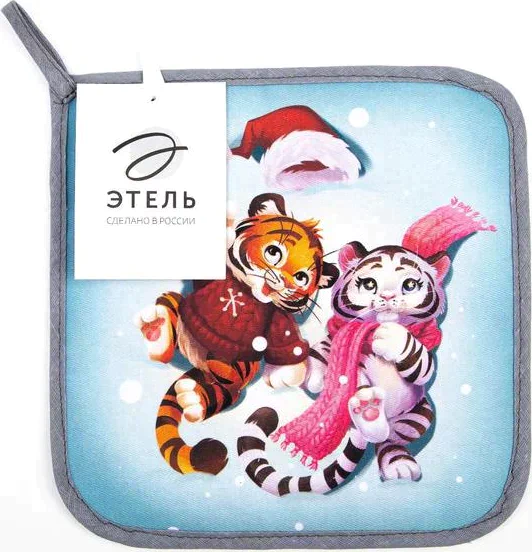 Прихватка «Новый год: Winter fun» 19х19 саржа,100% х/л,ватин 250г/м2