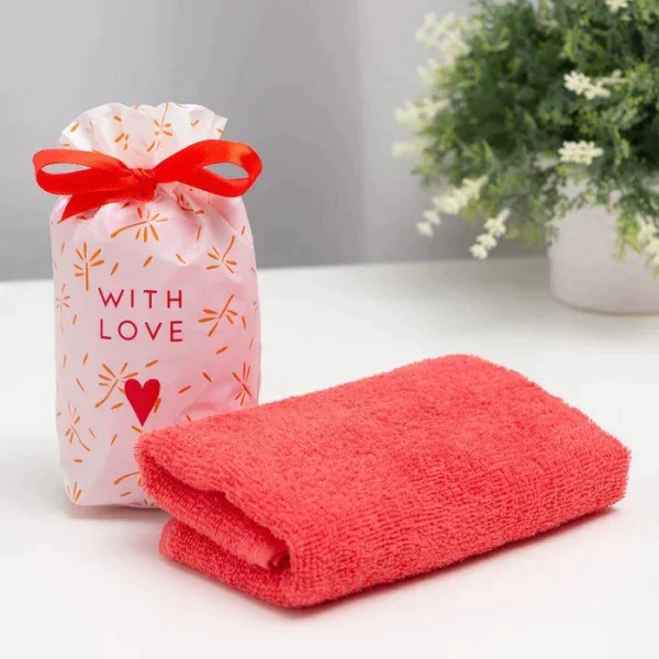 Полотенце в мешочке Экономь и Я "With love" 30*60 см, 100% хлопок, 320 гр/м2