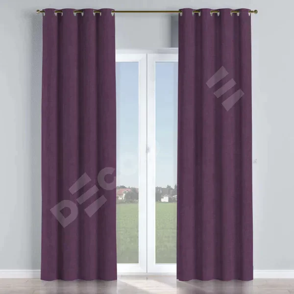 Комплект штор канвас баклажановый, на люверсах