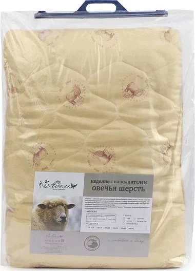 Подушка Овечья шерсть 68х68 см, полиэфирное волокно, п/э 100%