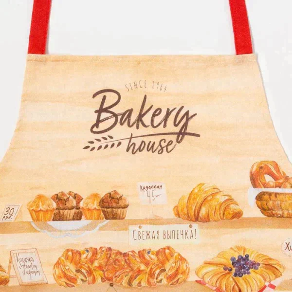 Фартук Этель Bakery house 70х60 см, 100% хлопок, репс 210 г/м2