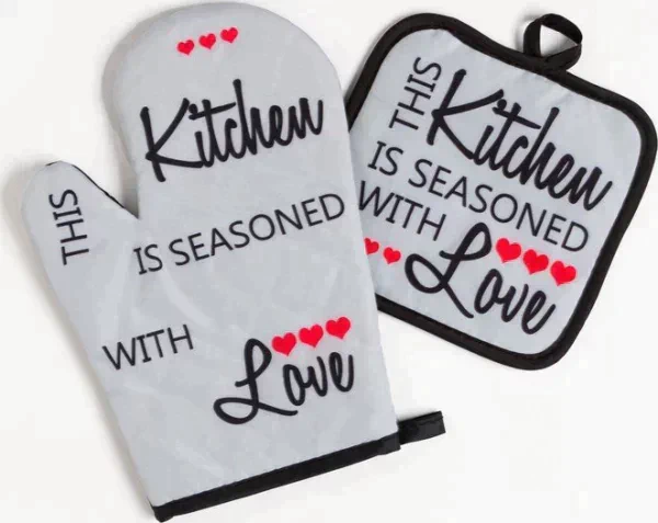 Кухонный набор (2 предмета) Доляна Kitchen, прихватка 17х17 см, варежка 26х16 см, 100% п/э