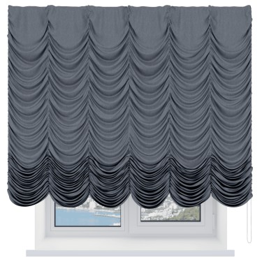 Французская штора «Кортин», софт однотонный серый
