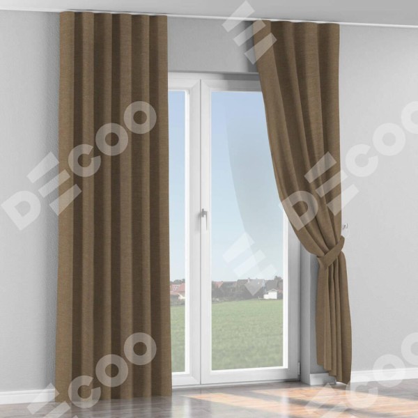 Комплект штор на тесьме «Волна», лён светло-коричневый