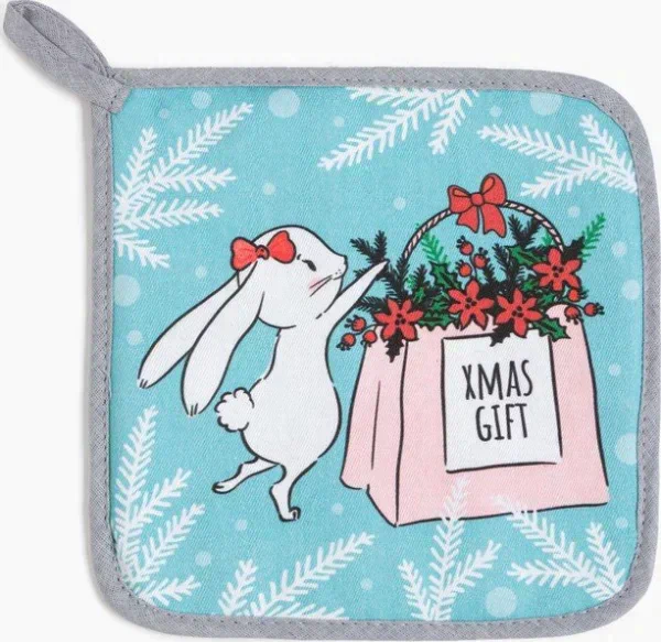 Набор кух. "Xmas gift" варежка-прихватка 20х28 см, прихватка 19х19 см, 100% хл