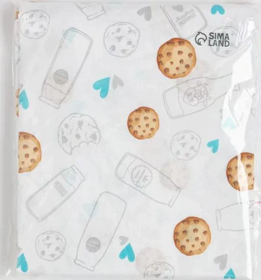 Простыня прямоугольная Крошка Я Milk&Cookie 100х160см, 100% хл, бязь