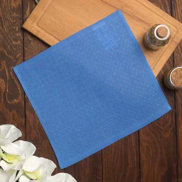Полотенце 30*30 см, Элиза, синий, 200 гр/м, вафля, хл