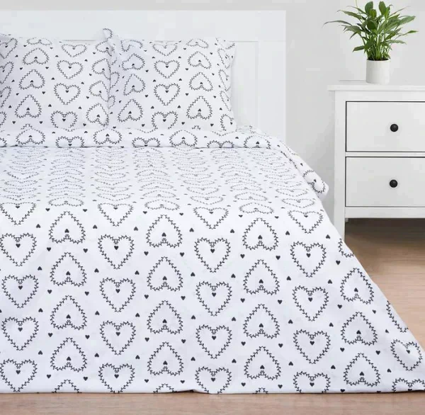 Постельное белье Этель Евро Grey heart 200*217 см, 240*220 см, 70*70 см - 2 шт