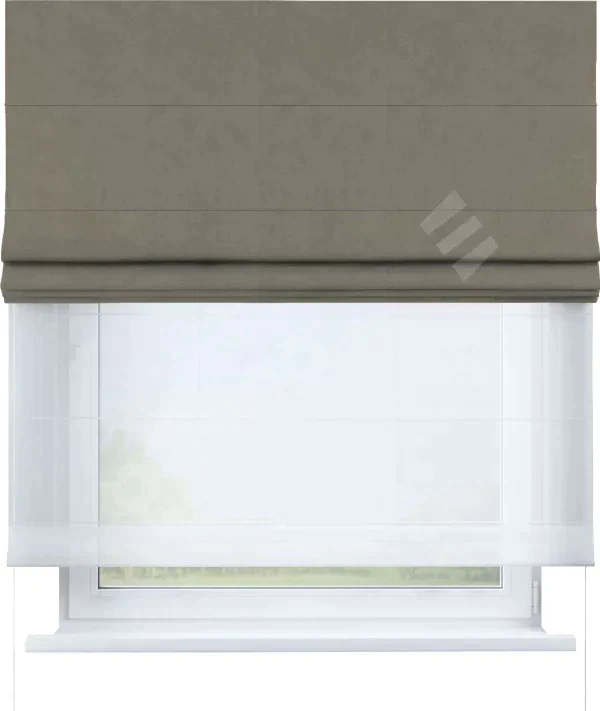 Римская штора «Кортин» день-ночь, ткань бархат ария