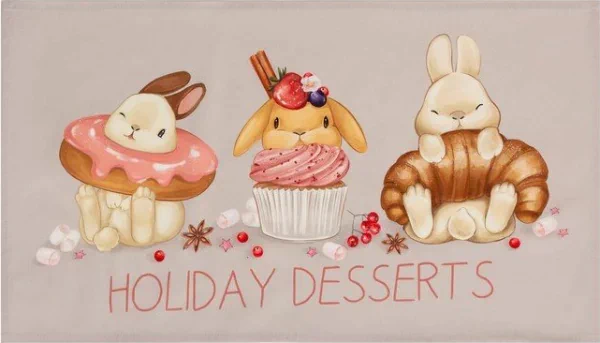 Набор в мешочке Этель Holiday desserts: полотенце 40х73 см, формочки для запекания - 3 шт.