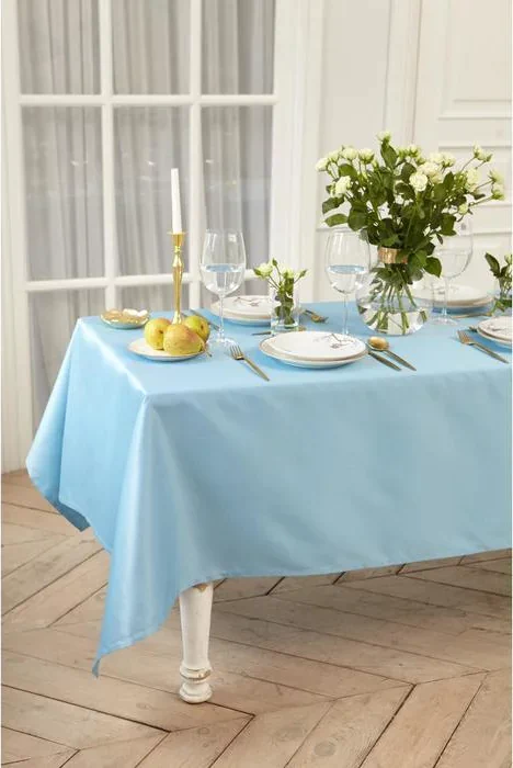 Скатерть Этель Elegance 150*250 +/-3см, цв.серо-синий, пл. 192 г/м2, хл с ВГМО
