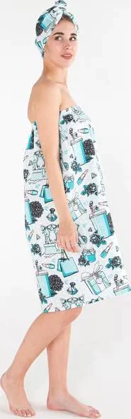 Набор для сауны Этель "Mint mood" парео 80*144 см + чалма, вафля 200г/м2, 100% хл