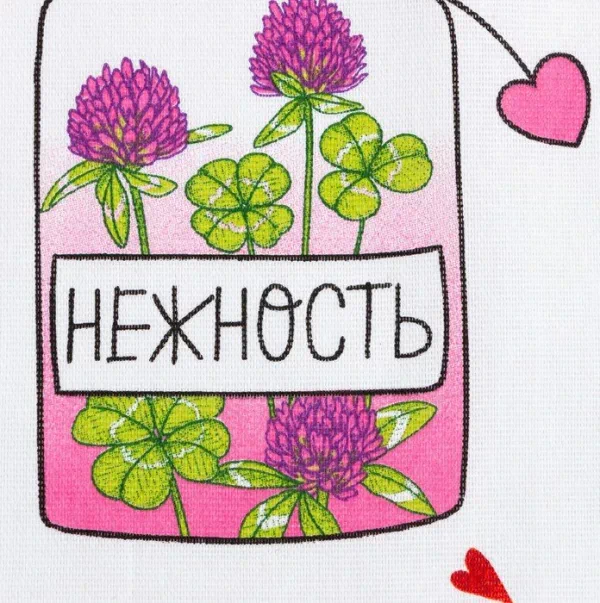 Набор кухонных полотенец Доляна «Все цветы «Для тебя»,» 35х60 см - 2шт, 100% хл