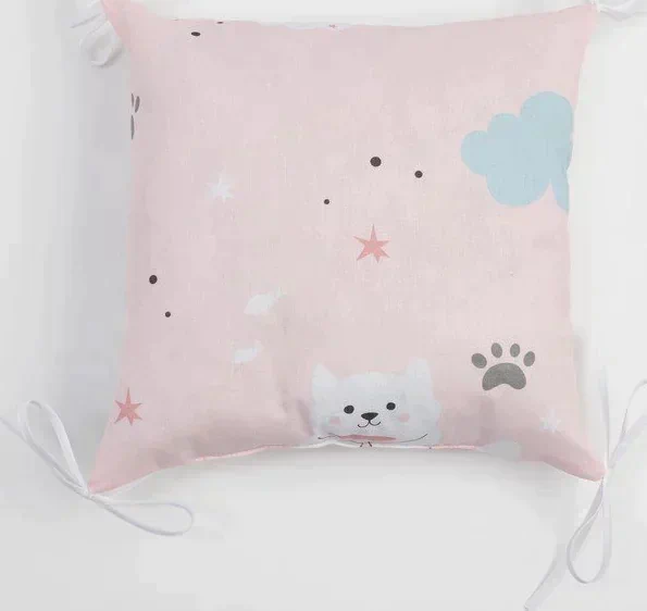 Бортики в кроватку Крошка Я "Sweet cats" (35х35 см - 8 шт), 100% хлопок