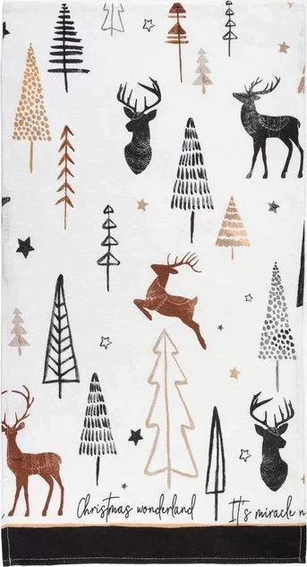 Полотенце "Доляна" X-Mas 40х70см, 100%хл, рогожка 164 г/м2