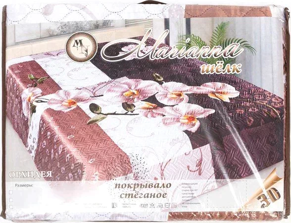 Покрывало 3D Marianna евро Орхидея, 200х220 см, искус.шелк, п/э100%