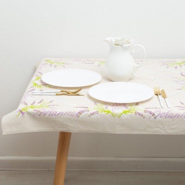 Скатерть-наперон Лаванда 90х90 см, 147 г/м2, хл 50%, п/лён 50%