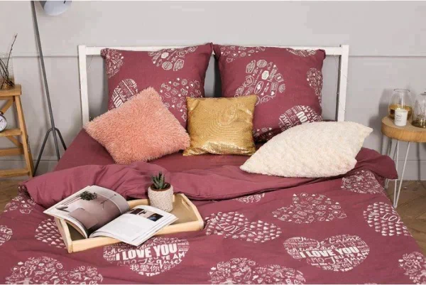 Постельное бельё Этель Te amo, вид 2, 1.5-сп., 143 × 215 см, 150 × 214 см, 70 × 70 см (2 шт.), бязь