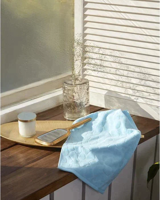 Полотенце махровое Этель Marble 30*60 см, цв. голубой 100% хл, 500 гр/м2