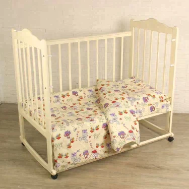 Детское постельное бельё BABY "Лесная сказка", цвет бежевый, 112х147 см, 110х150 см, 60х60 см, бязь 142 гр/м