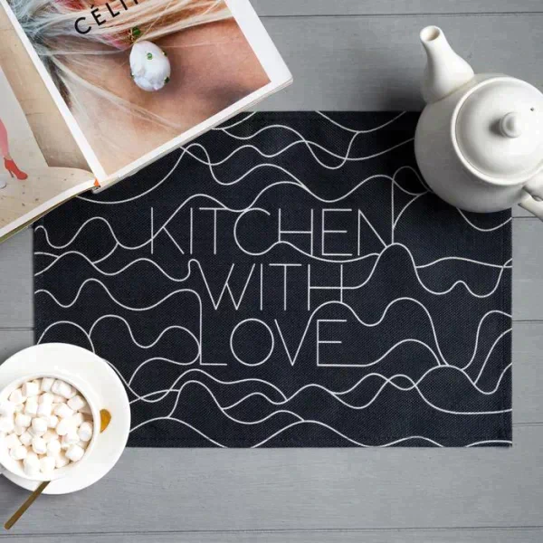 Салфетка на стол Доляна Kitchen with love, 30х45 см, полиэстер 100%