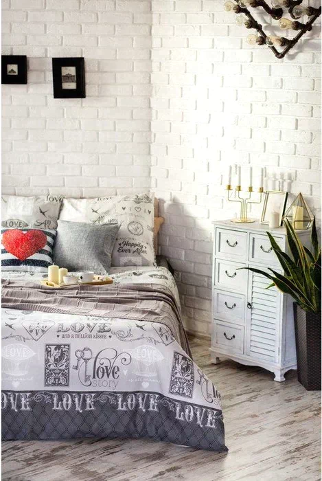 Постельное бельё "Этель" евро Love 200*217 см, 220*240 см, 70*70 см -2 шт, 100% хлопок, бязь 125 г/м2