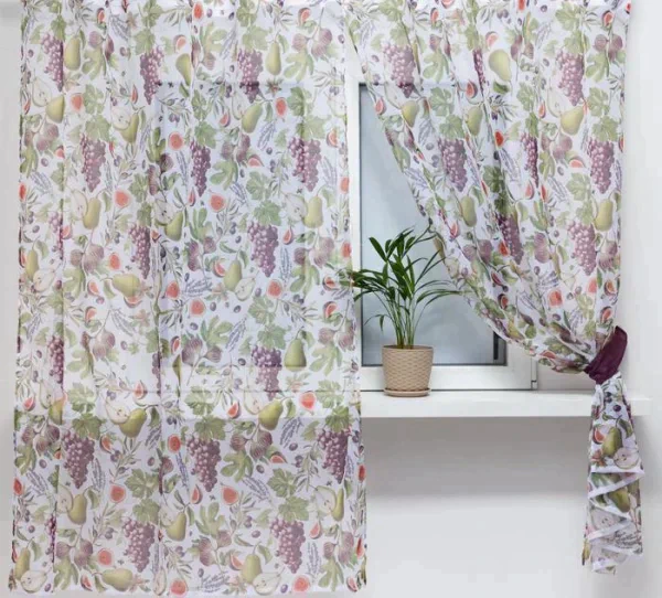 Комплект тюль Этель «Фруктовый сад» 145х180см-2шт., 100% п/э