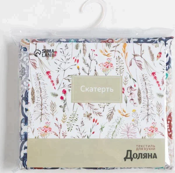 Скатерть Доляна «Узоры» 145х220 см, 100% п/э
