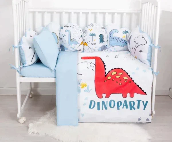 Постельное бельё детское Крошка Я "Dinoparty", 112х147 см, 60х120+20 см, 40х60 см, 100% хлопок