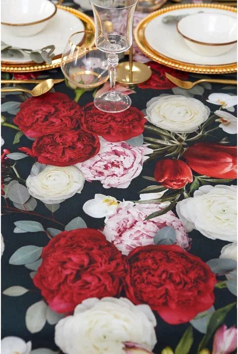 Скатерть "Этель" Flowers 180х147 см, 100% хлопок, саржа 190 г/м2
