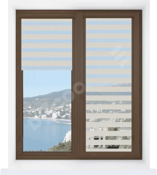 Рулонная штора День-ночь Уни 2 Linen 01 серый, размеры от 20 до 120 см