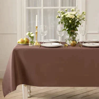 Скатерть Этель Cozy 150*180 +/-3см, цв.кофейный, пл. 192 г/м2, хл с ВГМО