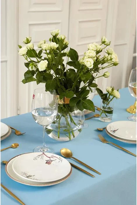 Скатерть Этель Elegance 150*180 +/-3см, цв.серо-синий, пл. 192 г/м2, хл с ВГМО
